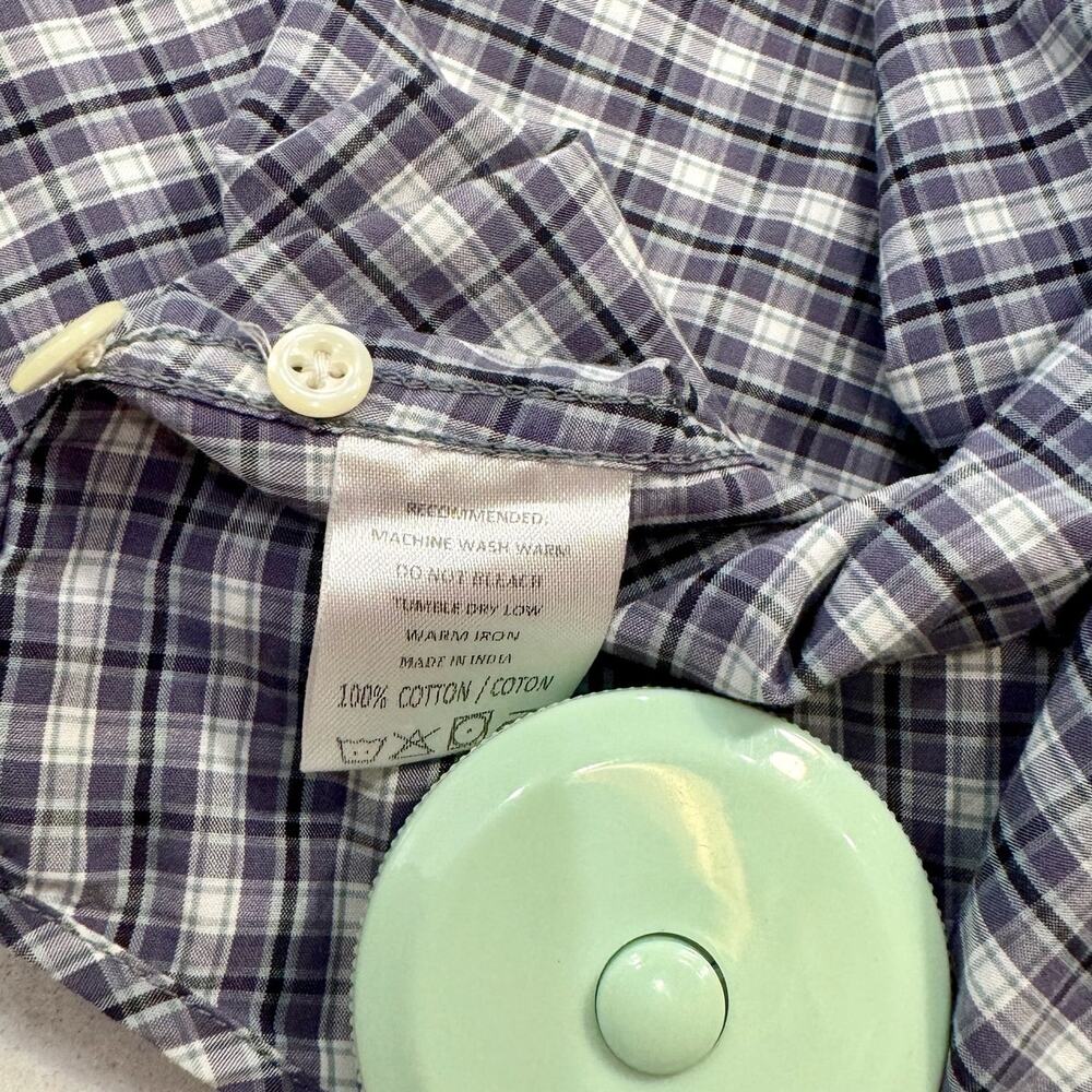 J Press Tartan Button Down Shirt Men's XL Purple Blue Cotton Heritage Plaid - Picture 9 of 16
